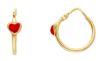 Picture of Enamel Heart hoop Confirmation Earrings | 18k yellow gold