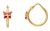 Picture of Enamel Butterfly hoop Confirmation Earrings | 18k yellow gold