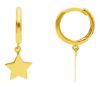Imagen de Pendientes de Aro de Confirmación Estrella oro amarillo 18k