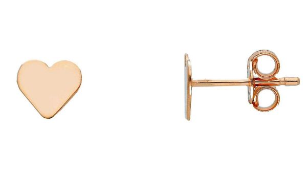 Imagen de Pendientes lóbulo de Confirmación Corazón oro rosa 9k