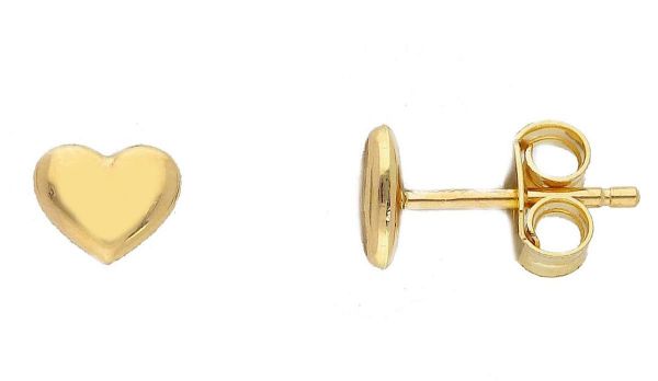 Imagen de Pendientes lóbulo de Confirmación Corazón oro amarillo 18k