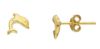 Imagen de Pendientes lóbulo de Confirmación Delfín pequeño oro amarillo 18k
