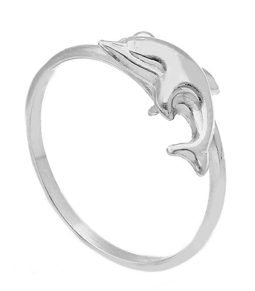 Immagine di Anellino Cresima ragazza Delfino oro bianco 18k