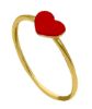Picture of 18k yellow gold and red enamel Heart Confirmation Ring
