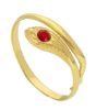 Picture of 18k yellow gold and red chrystal Snake Confirmation Ring
