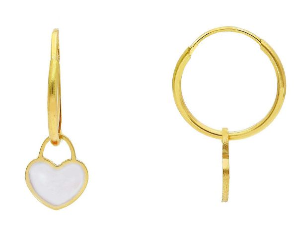 Immagine di Orecchini a cerchio Cuore oro giallo 18k