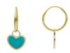 Picture of Enamel Heart hoop Earrings | 18k yellow gold
