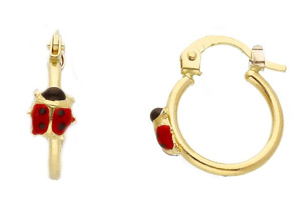 Imagen de Pendientes de Aro Mariquita oro amarillo 18k esmalte