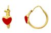 Imagen de Pendientes de Aro Corazón oro amarillo 9k y esmalte