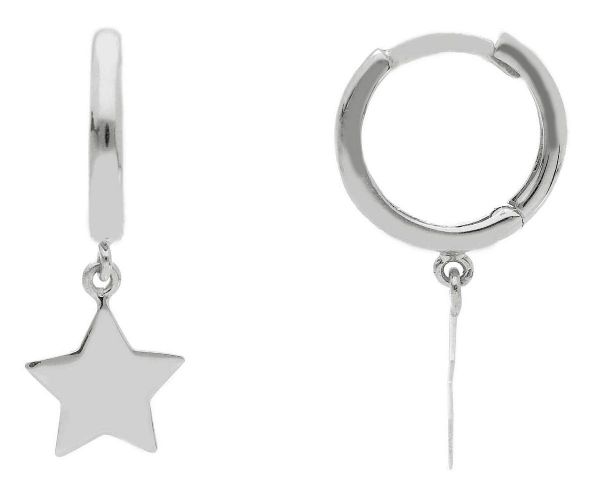 Picture of 18k white gold Star hoop Earrings