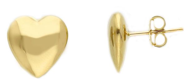 Imagen de Pendientes de lóbulo Corazón oro amarillo 18k
