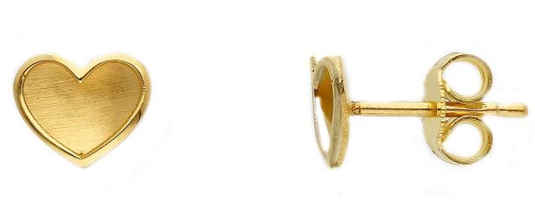 Imagen de Pendientes de lóbulo Corazón oro amarillo 18k
