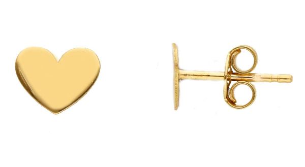 Imagen de Pendientes de lóbulo Corazón oro amarillo 9k