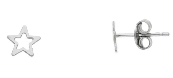 Picture of 18k white gold Star lobe Earrings