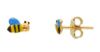 Imagen de Pendientes lóbulo Abeja oro amarillo 18k y esmalte