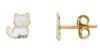 Imagen de Pendientes lóbulo Gato oro amarillo 18k y esmalte