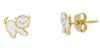 Imagen de Pendientes lóbulo Gato oro amarillo 18k y esmalte