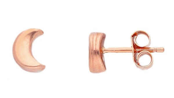 Picture of 18k rose gold Moon lobe Earrings