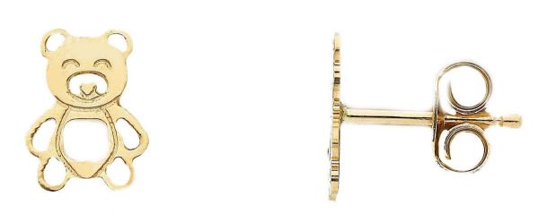 Imagen de Pendientes de lóbulo Osito oro amarillo 18k