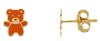 Picture of Enamel Teddy Bear lobe Earrings | 18k yellow gold
