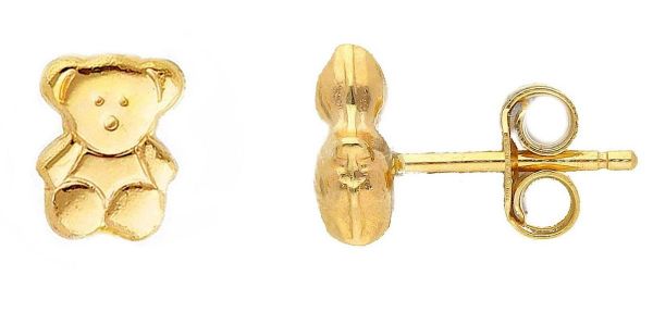 Picture of 18k yellow gold Bear lobe Earrings