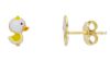 Picture of Enamel Baby Chick lobe Earrings | 18k yellow gold