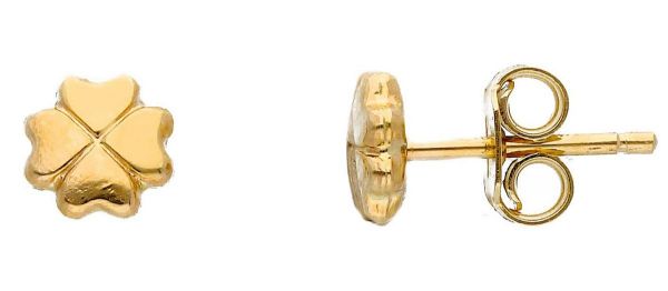 Picture of 18k yellow gold four-leaf Clover lobe Earrings