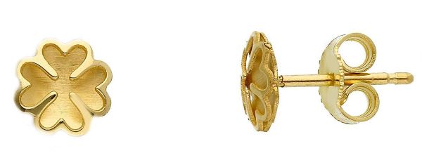 Picture of 18k yellow gold four-leaf Clover lobe Earrings