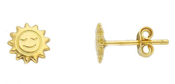 Picture of 18k yellow gold small Sun lobe Earrings