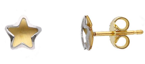 Immagine di Orecchini a lobo Stella oro bicolor 18k
