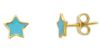 Immagine di Orecchini lobo Stella oro giallo 18k e smalto colore blu Tiffany