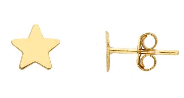 Imagen de Pendientes de lóbulo Estrella oro amarillo 9k