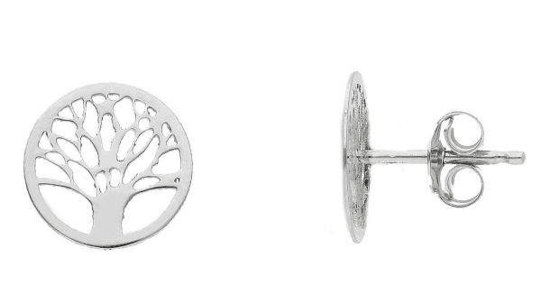 Picture of 9k white gold Tree of Life Earrings