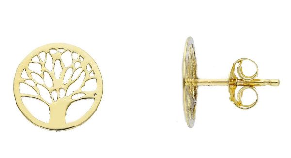 Imagen de Pendientes Árbol de la Vida oro amarillo 9k