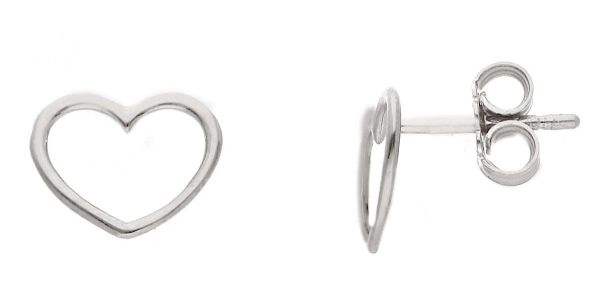 Imagen de Pendientes Corazón de hilo oro blanco 18k
