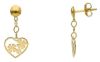 Imagen de Pendientes Corazón y Tréboles oro amarillo 18k