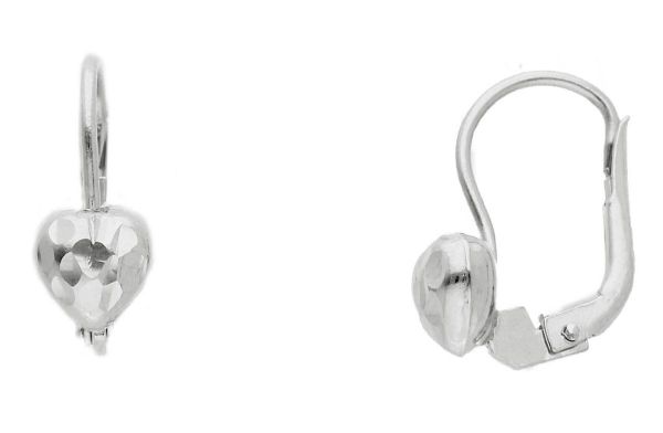 Picture of 18k white gold Heart Earrings