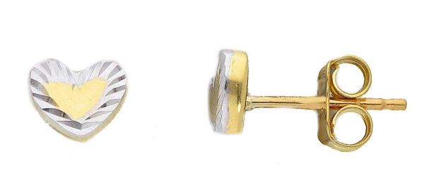 Picture of 18k bicolor gold Heart Earrings