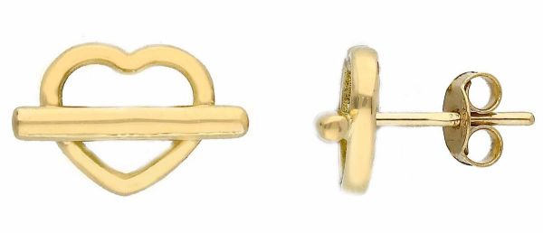 Picture of 18k yellow gold Heart Earrings