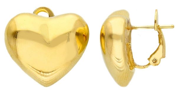 Picture of 18k yellow gold Heart Earrings stud / clip