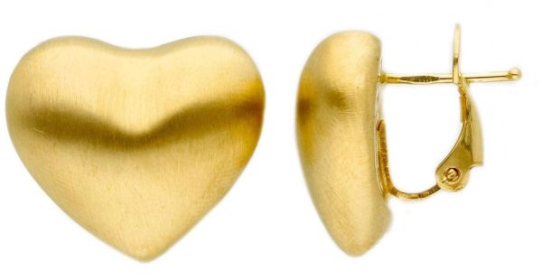 Picture of 18k yellow gold Heart Earrings stud / clip