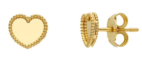 Picture of Solid 18k yellow gold Heart Earrings