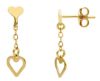 Immagine di Orecchini Cuore pendente oro giallo 18k