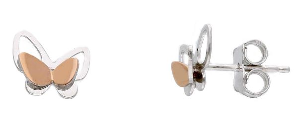Picture of 18k bicolor gold Butterfly Earrings