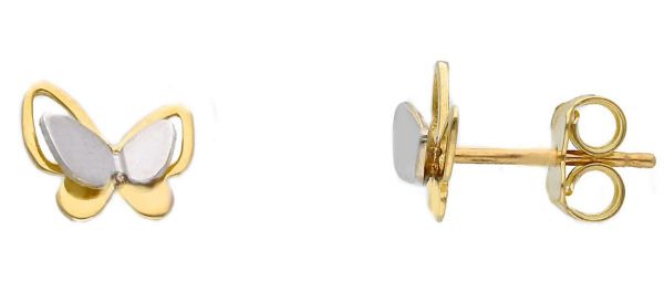 Picture of 18k yellow / white gold Butterfly Earrings