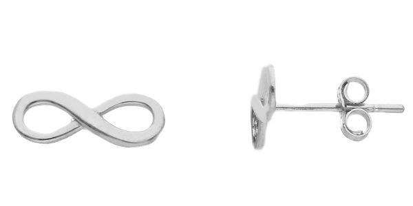 Imagen de Pendientes símbolo Infinito de hilo oro blanco 18k