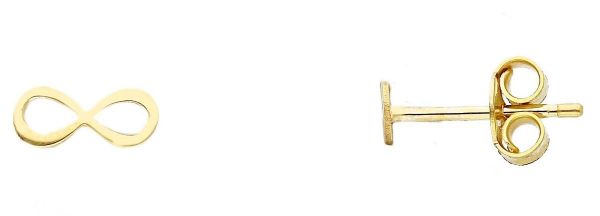 Imagen de Pendientes símbolo Infinito oro amarillo 9k