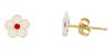 Picture of Enamel Flower mini Earrings | 18k yellow gold