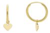Picture of 9k yellow gold Heart hoop dangle Earrings