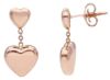 Picture of 18k rose gold 2 Alternate Hearts dangle Earrings